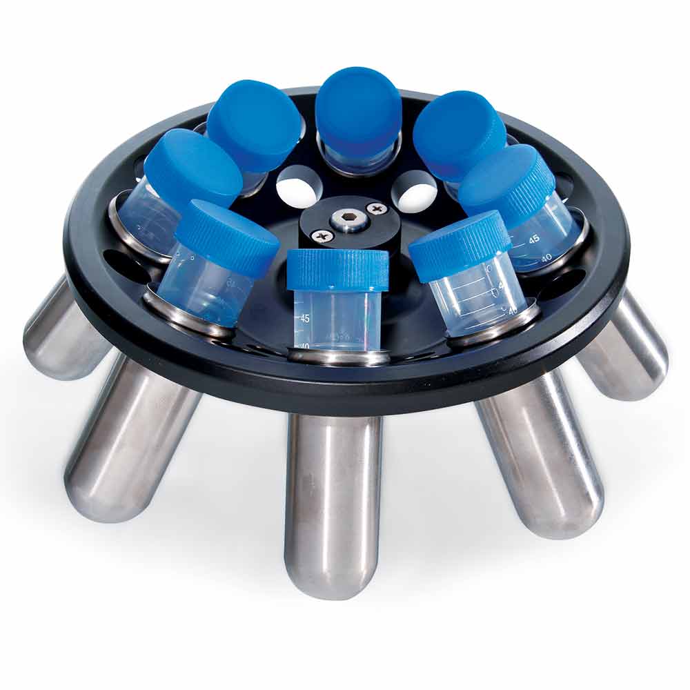 Globe Scientific Rotor, for use with GCC-MP Series Multi-Purpose Clinical Centrifuges, Aluminum Alloy, 5000rpm max, 8-Place for 50mL Centrifuge Tubes Image